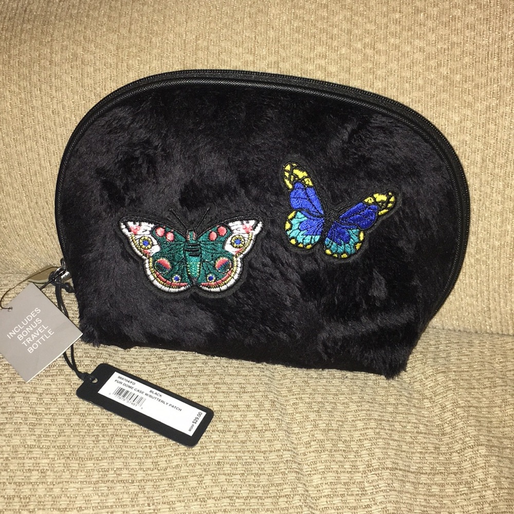 🖤🦋💚NWT Stella & Max Fur Dome Case w/Butterflies